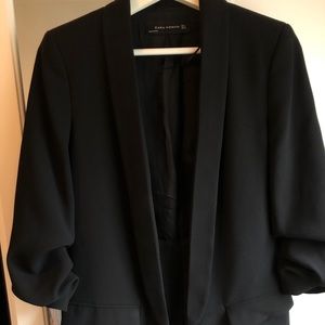 Zara ruched sleeve blazer, size S